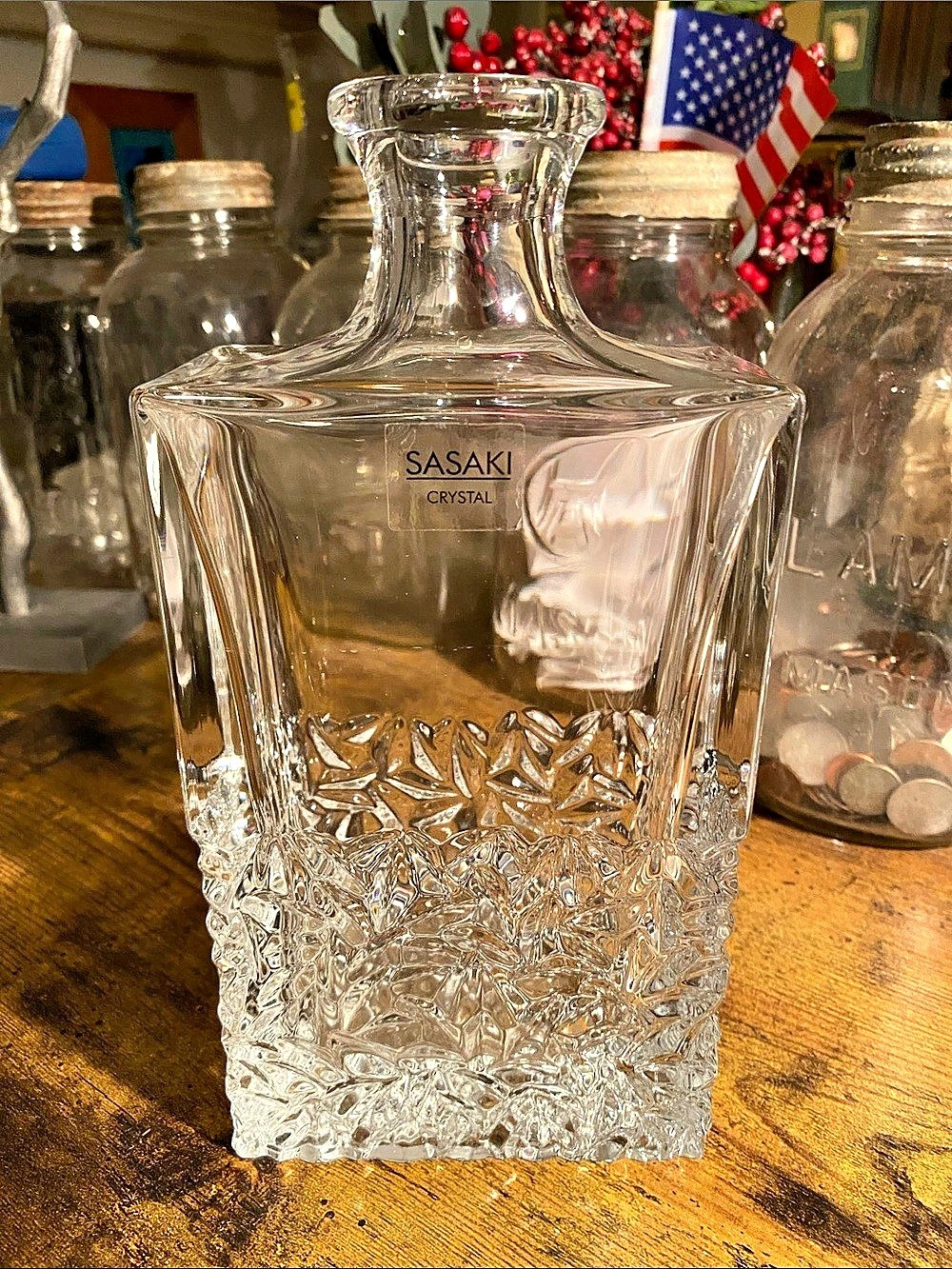 Sasaki Clear Crystal Decanter